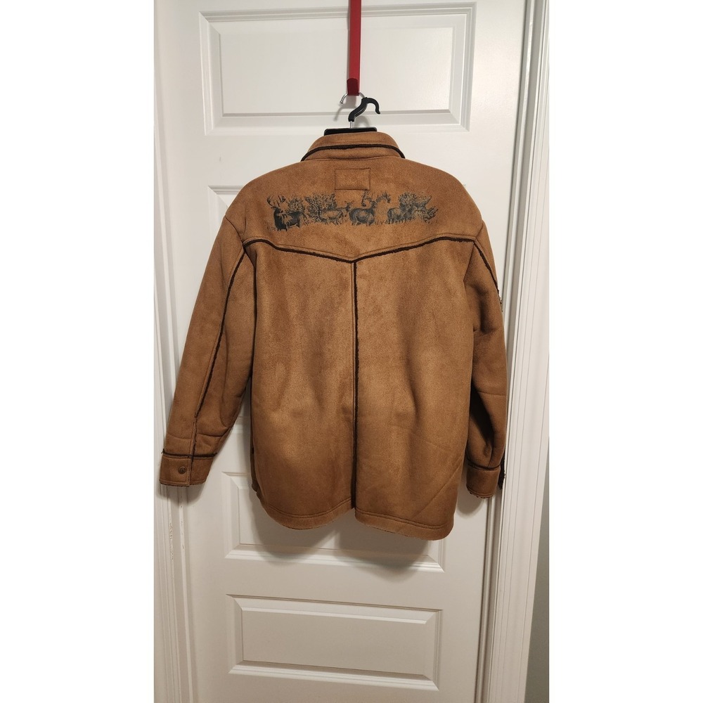 Legendary Whitetails Mens Brown Faux Microsuede Western Yellowstone Jacket L - Picture 5 of 10
